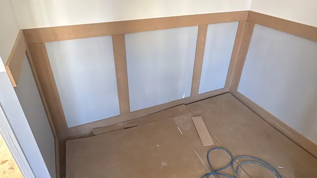 Decorative wall panelling before painting